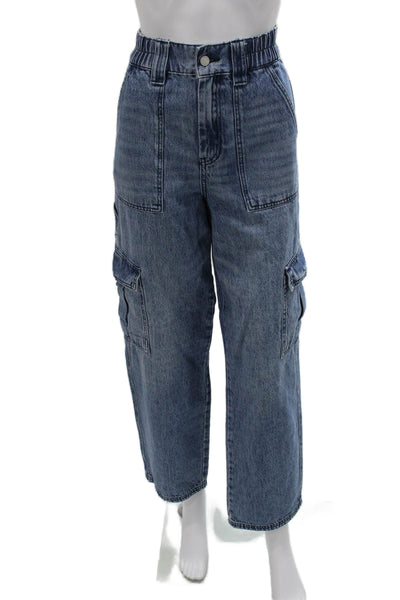 BLANKNYC Womens Blue Cargo Pants High Rise Cotton Inseam 30 Size S