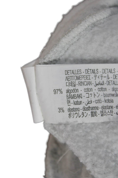 Zara Women Pullover Sweatshirt Gray Cotton Crew Neck Long Sleeve Size S