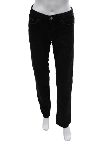 Zara Women Black Mid Rise Jeans 32 Inseam 99% Cotton Size 0