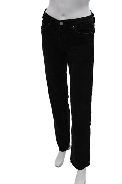 Zara Women Black Mid Rise Jeans 32 Inseam 99% Cotton Size 0