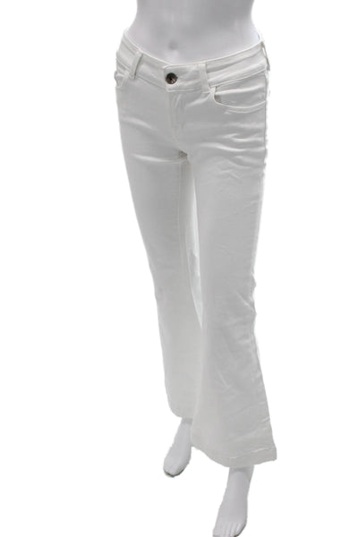 J Brand Womens Flared White Low Rise Jeans Cotton Blend Size 25