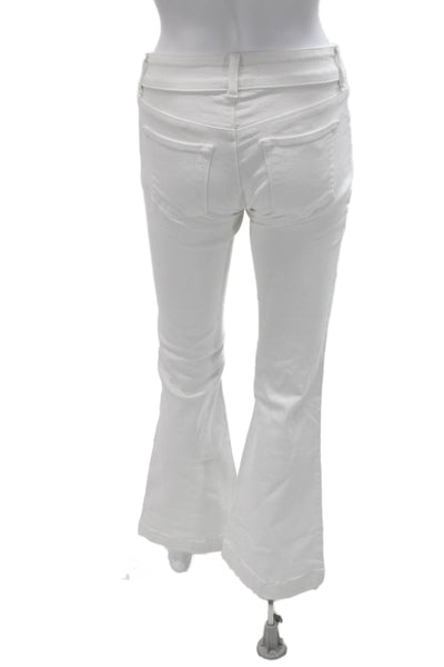 J Brand Womens Flared White Low Rise Jeans Cotton Blend Size 25
