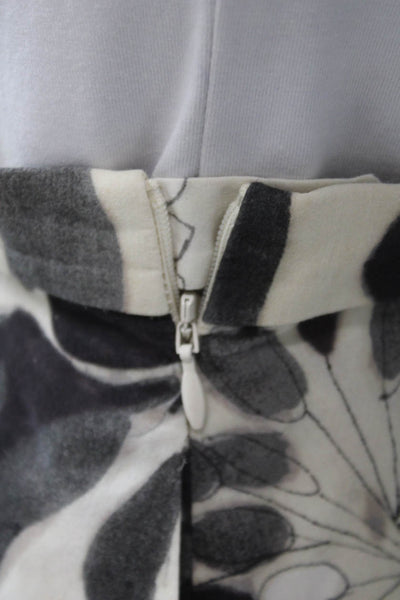 St. John Womens Pleated Cotton Skirt Beige Knee Length Size 2