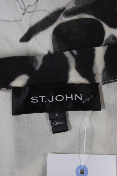 St. John Womens Pleated Cotton Skirt Beige Knee Length Size 2