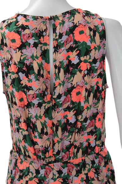 J Crew Women Fit & Flare Floral Multicolor Sleeveless Dress Size 4