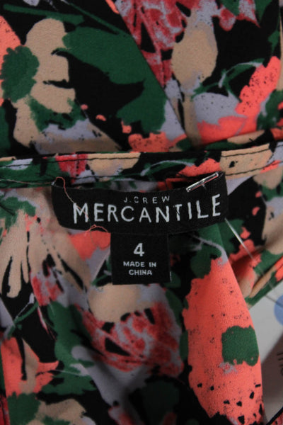 J Crew Women Fit & Flare Floral Multicolor Sleeveless Dress Size 4