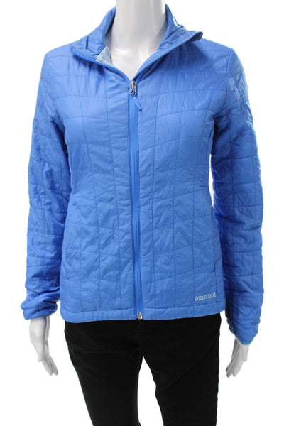 Marmot Womens Quilted Nylon Jacket Blue Zip Size XS