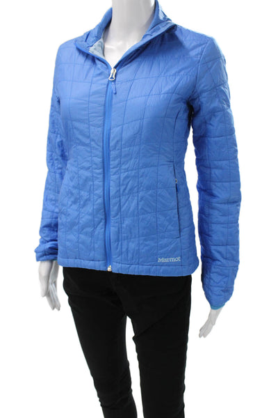 Marmot Womens Quilted Nylon Jacket Blue Zip Size XS