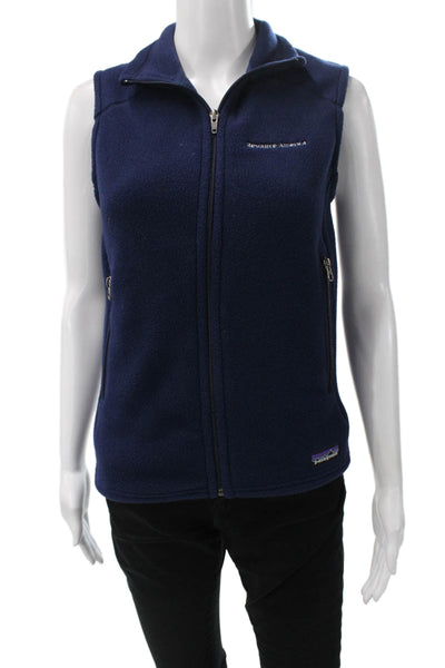 Patagonia Womens Sleeveless Vest Blue High Neck Zip Polyester Size XS