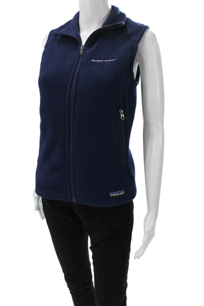 Patagonia Womens Sleeveless Vest Blue High Neck Zip Polyester Size XS