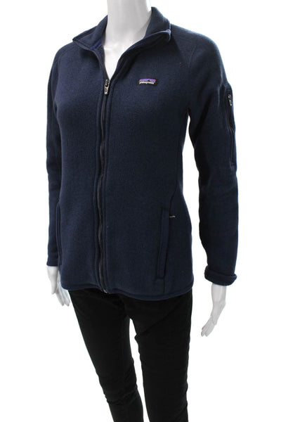 Patagonia Womens Blue Basic Jacket High Neck Zip Long Sleeve Polyester Size XS