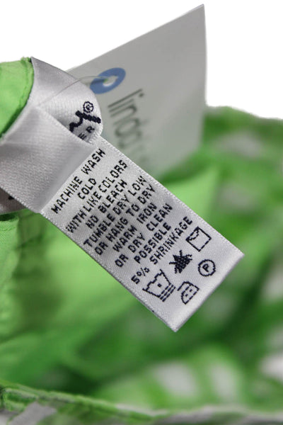 Lily Pulitzer Womens Bermuda Shorts Green Cotton Check Button Size 4