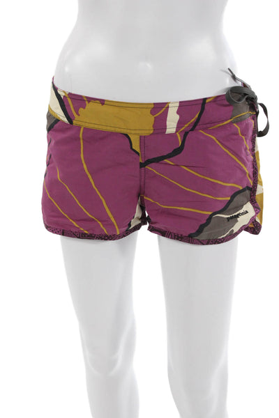 Patagonia Womens Floral Nylon Purple Shorts Size 6