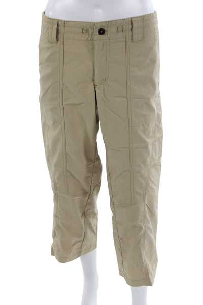 Patagonia Women Beige Capri Pants Nylon Button Size 6