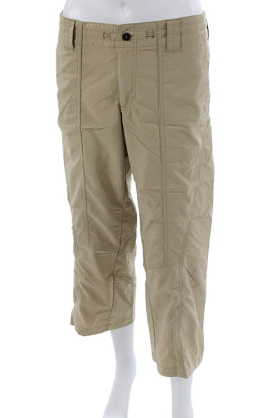 Patagonia Women Beige Capri Pants Nylon Button Size 6