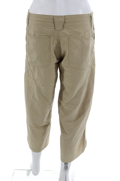 Patagonia Women Beige Capri Pants Nylon Button Size 6