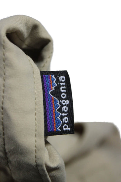 Patagonia Women Beige Capri Pants Nylon Button Size 6