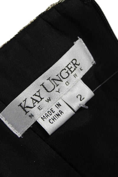 Kay Unger Womens Black Sheath Dress Sweetheart Neckline Sleeveless Size 2