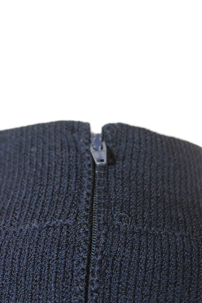 St. John Basics Women Pullover High Neck Short Sleeve Viscose Blue Size PP