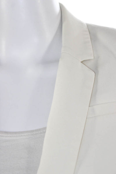 Elizabeth & James Womens Blazer White Polyester Blend Button Long Sleeve Size 2