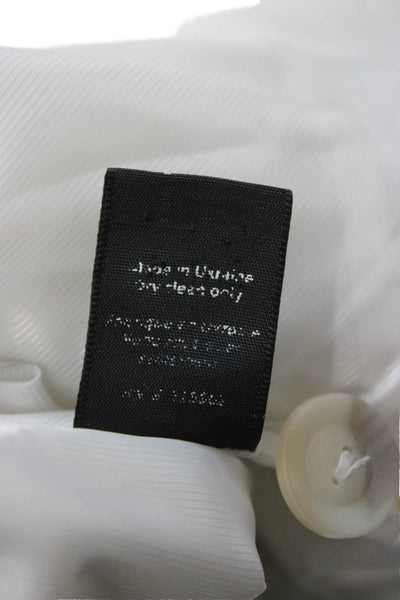 Elizabeth & James Womens Blazer White Polyester Blend Button Long Sleeve Size 2