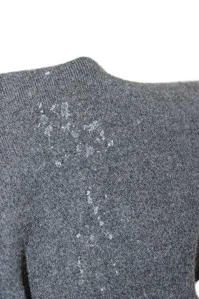 Milly Round Neck Long Sleeves Embroidered A-Line Dress Gray Size 6/7