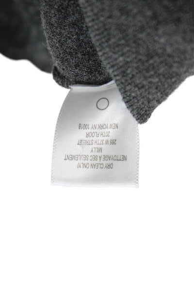 Milly Round Neck Long Sleeves Embroidered A-Line Dress Gray Size 6/7