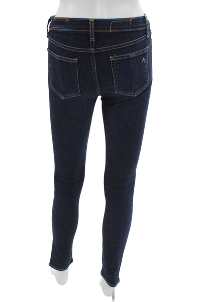 Rag & Bone Women Skinny Blue Jeans Mid-Rise Button Fly 30in Size 26