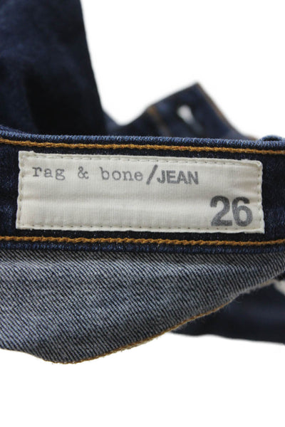 Rag & Bone Women Skinny Blue Jeans Mid-Rise Button Fly 30in Size 26