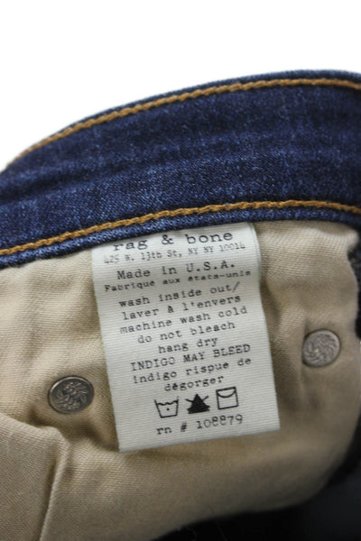 Rag & Bone Women Skinny Blue Jeans Mid-Rise Button Fly 30in Size 26
