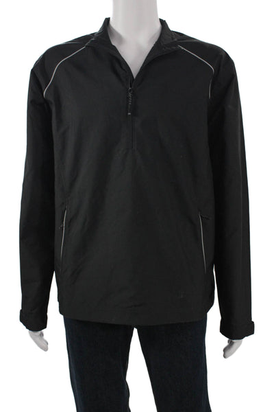 Cutter & Buck Mens Windbreaker Black Polyester Long Sleeve Zip Size M