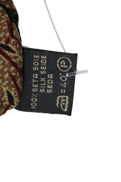 Ermenegildo Zegna Mens 100% Silk Printed Necktie Brown Combo