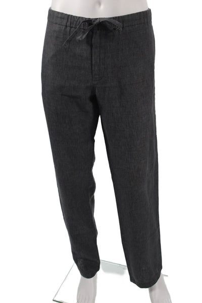 Theory Mens Dress Pants Gray Linen Drawstring Size 33