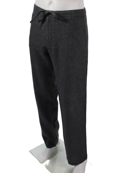 Theory Mens Dress Pants Gray Linen Drawstring Size 33
