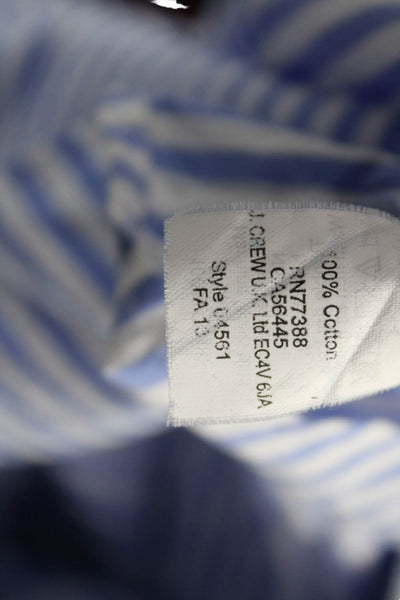 Madewell Women Striped Cotton Collared Button-Up Long Sleeve Top Blue Size XS