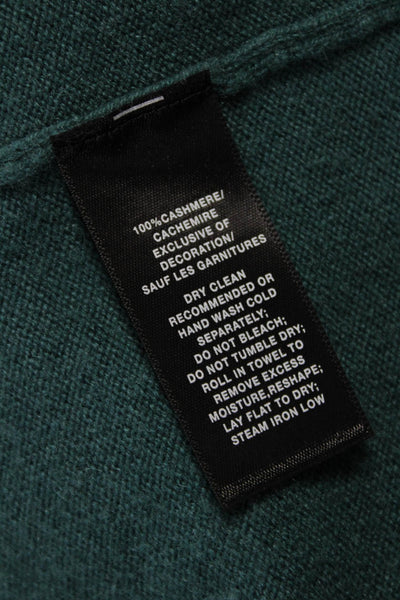 Lafayette 148 New York Womens Cashmere Mock Neck Vest Green Size M