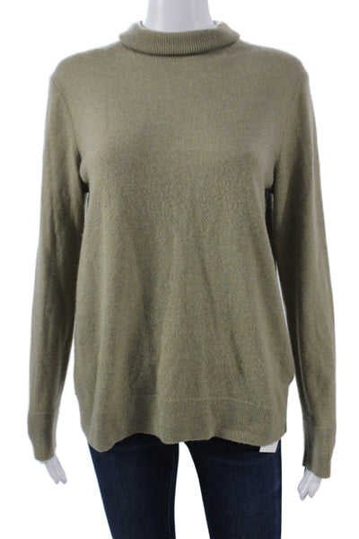 Lafayette 148 New York Women Cashmere Turtleneck Pullover Sweater Green Size M