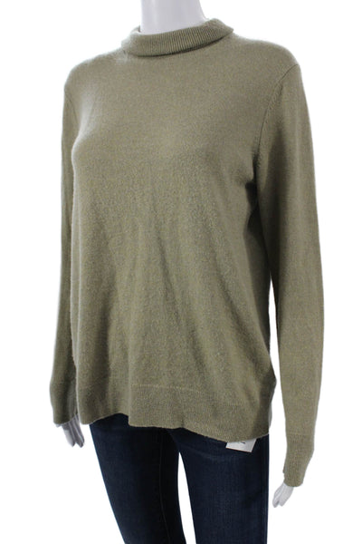 Lafayette 148 New York Women Cashmere Turtleneck Pullover Sweater Green Size M
