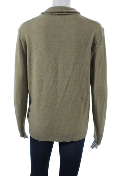 Lafayette 148 New York Women Cashmere Turtleneck Pullover Sweater Green Size M