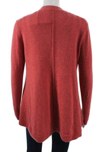 Lafayette 148 New York Women Cashmere V-Neck Red Long Sleeve Cardigan Size XS