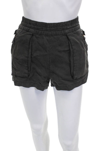 Alice + Olivia Women Utility Shorts Black Lyocell Pull On Size S