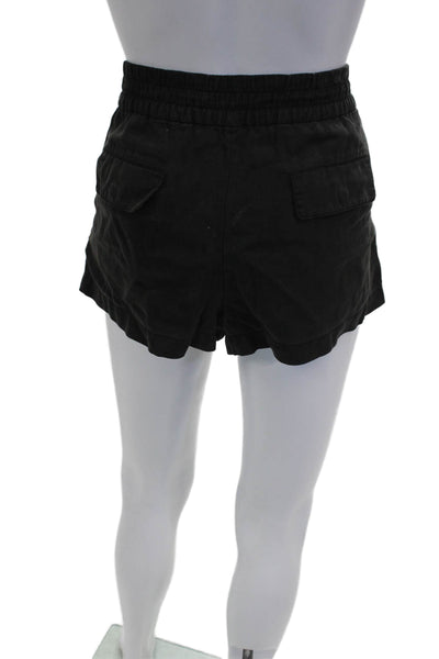 Alice + Olivia Women Utility Shorts Black Lyocell Pull On Size S