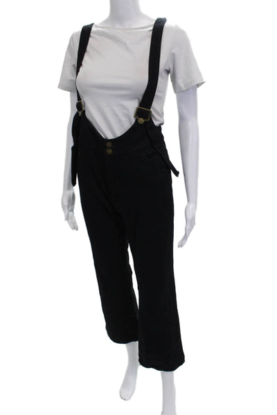 Rollas Women Overall Black Sleeveless Scoop Neck Cotton Buckle Size 26