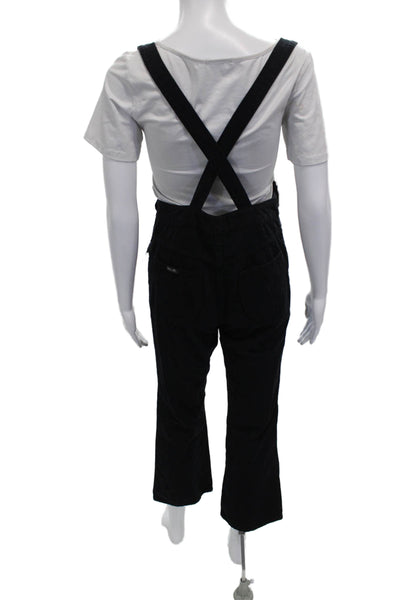 Rollas Women Overall Black Sleeveless Scoop Neck Cotton Buckle Size 26