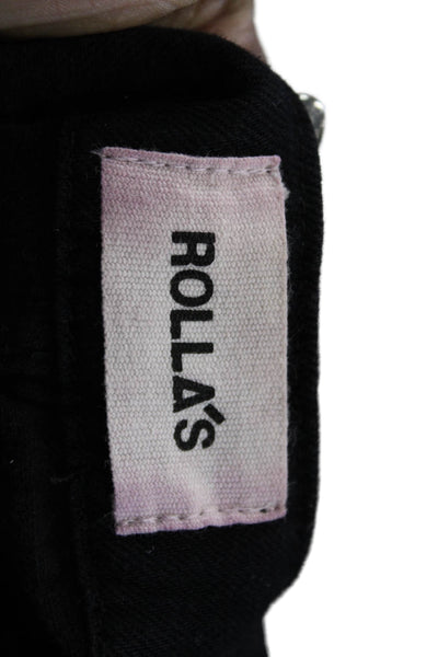 Rollas Women Overall Black Sleeveless Scoop Neck Cotton Buckle Size 26