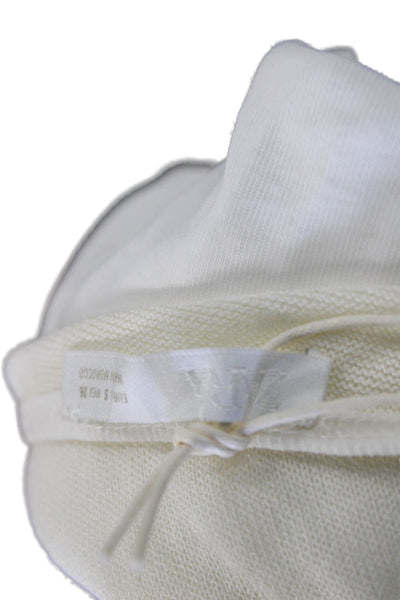 Zara Womens Basic White Viscose Round Neck Short Sleeve T-Shirt Size S