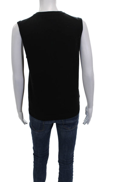 Brooks Brothers Women Black Merino V-Neck Sweater Vest Size S