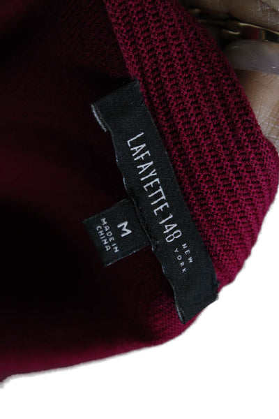Lafayette 148 New York Women Red Boat Neck Pullover Sweater Size M