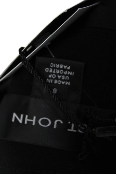 St. John Women Wrap Skirt Black Polyester Blend Knee Length Zip Size 8