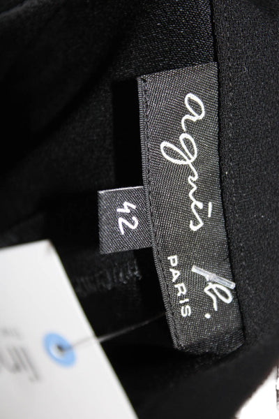 Agnes B Womens Long Straight Pencil Skirt Black Triacetate Size 42